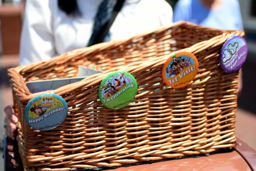 Free things at Magic Kingdom in Disney World: Celebration buttons